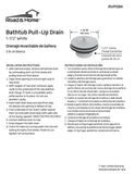 Bathtub Pull-Up Drain, White Finish